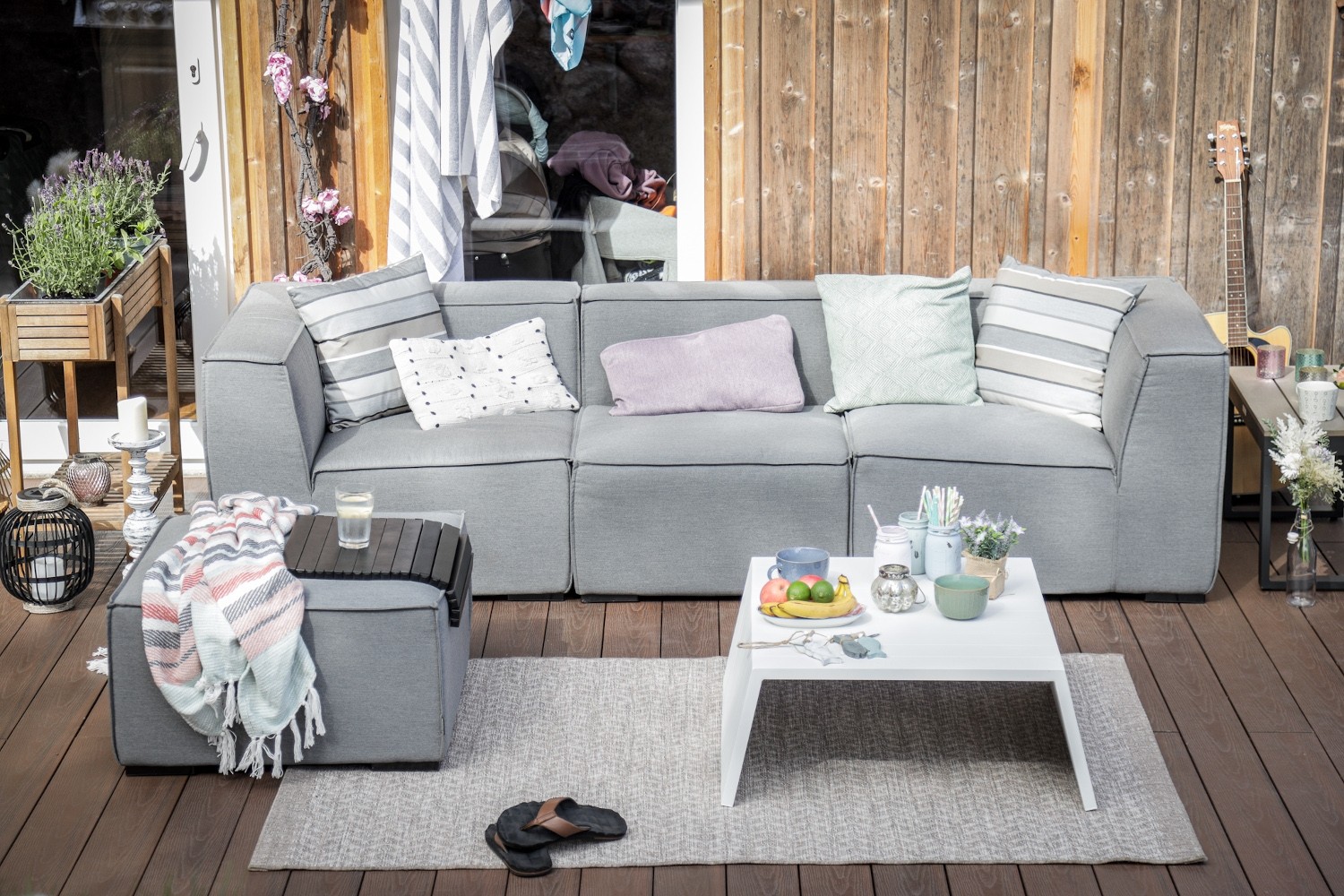 3-Sitzer Sofa Sunday mit Hocker