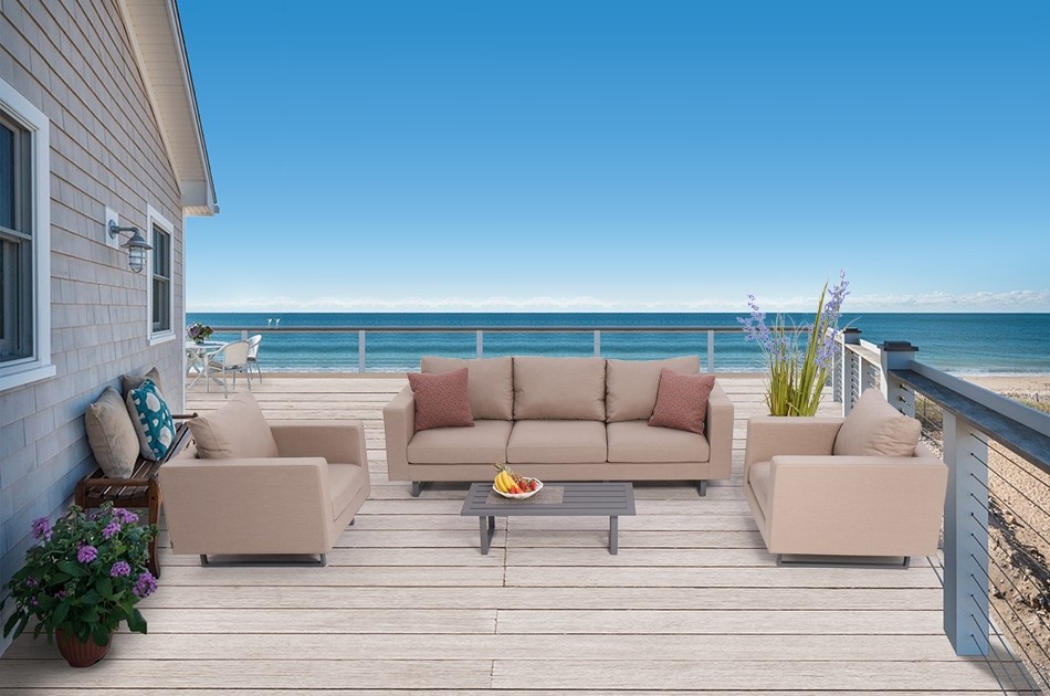 3er Loungeset Grenada sandbraun