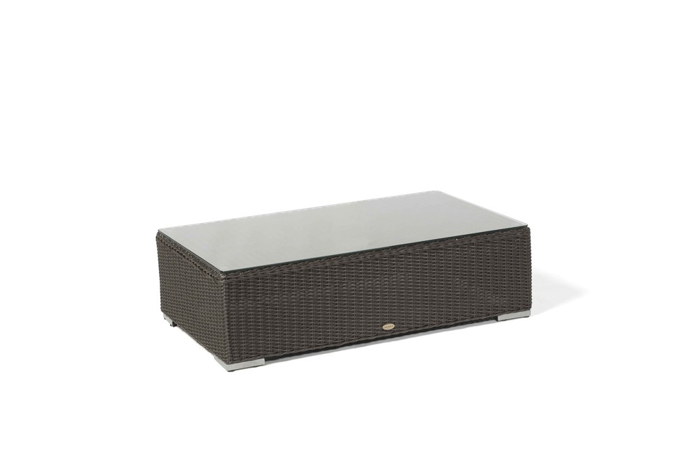 Buddha Sitzbank mit Glas - Rattangeflecht rund