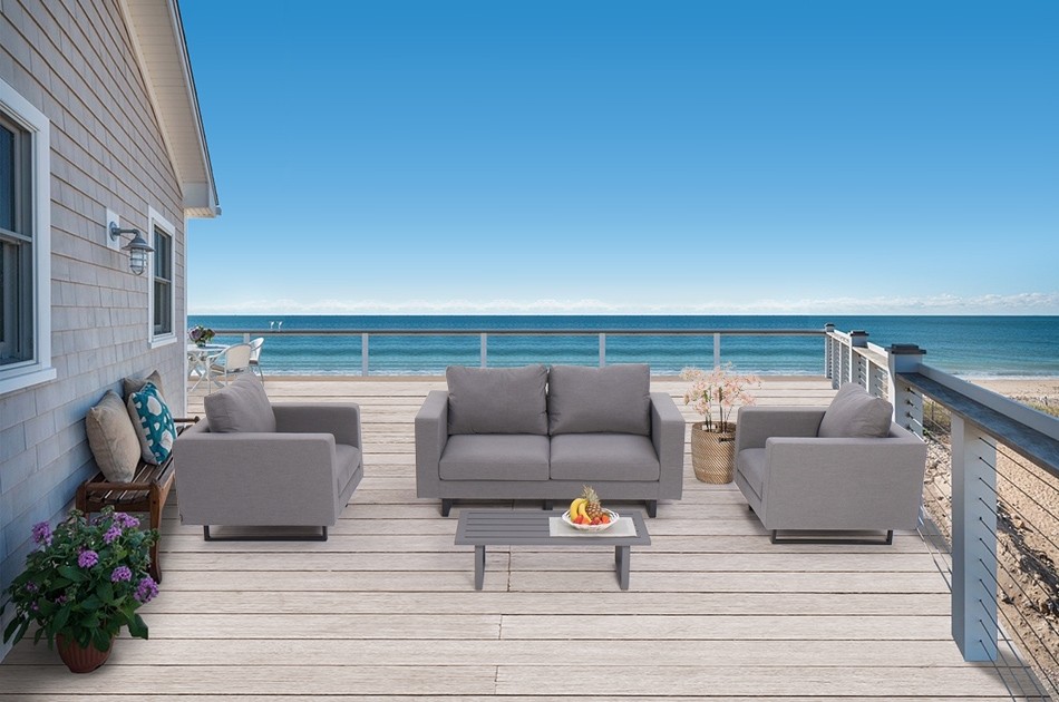 Garten 2er Sofa Somerset 2 Sessel grau