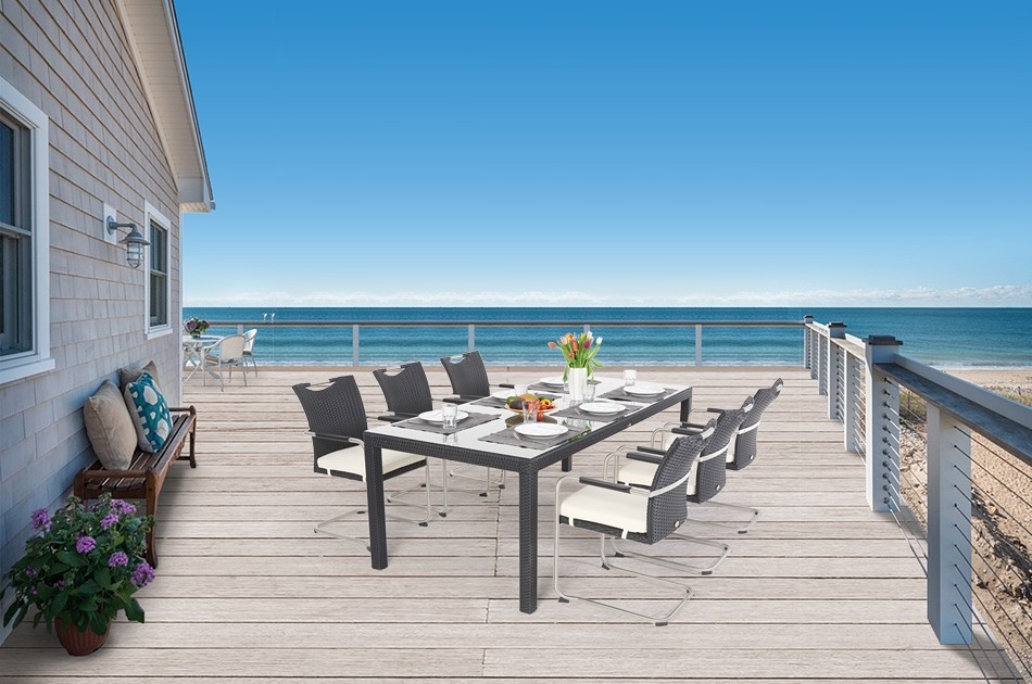 Garten Tisch Sale schwarz 6 Stühle