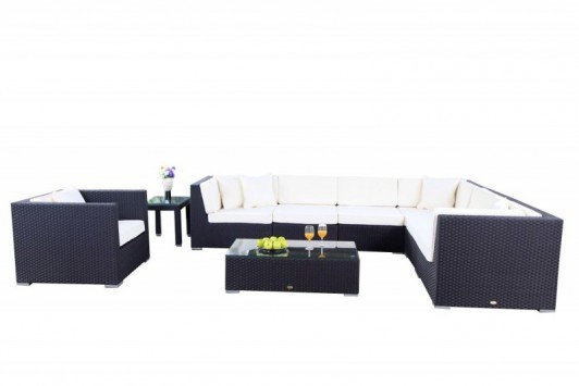 Gartenausstattung Lounge Polster Stoffbezug beige