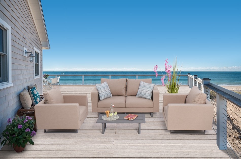 Gartenlounge Somerset wetterfest sandbraun