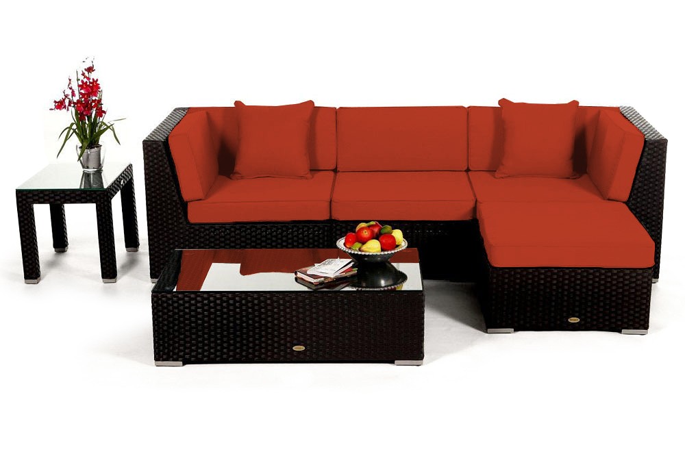 Gartenmöbel Gartenlounge Murano Stoffbezug orange