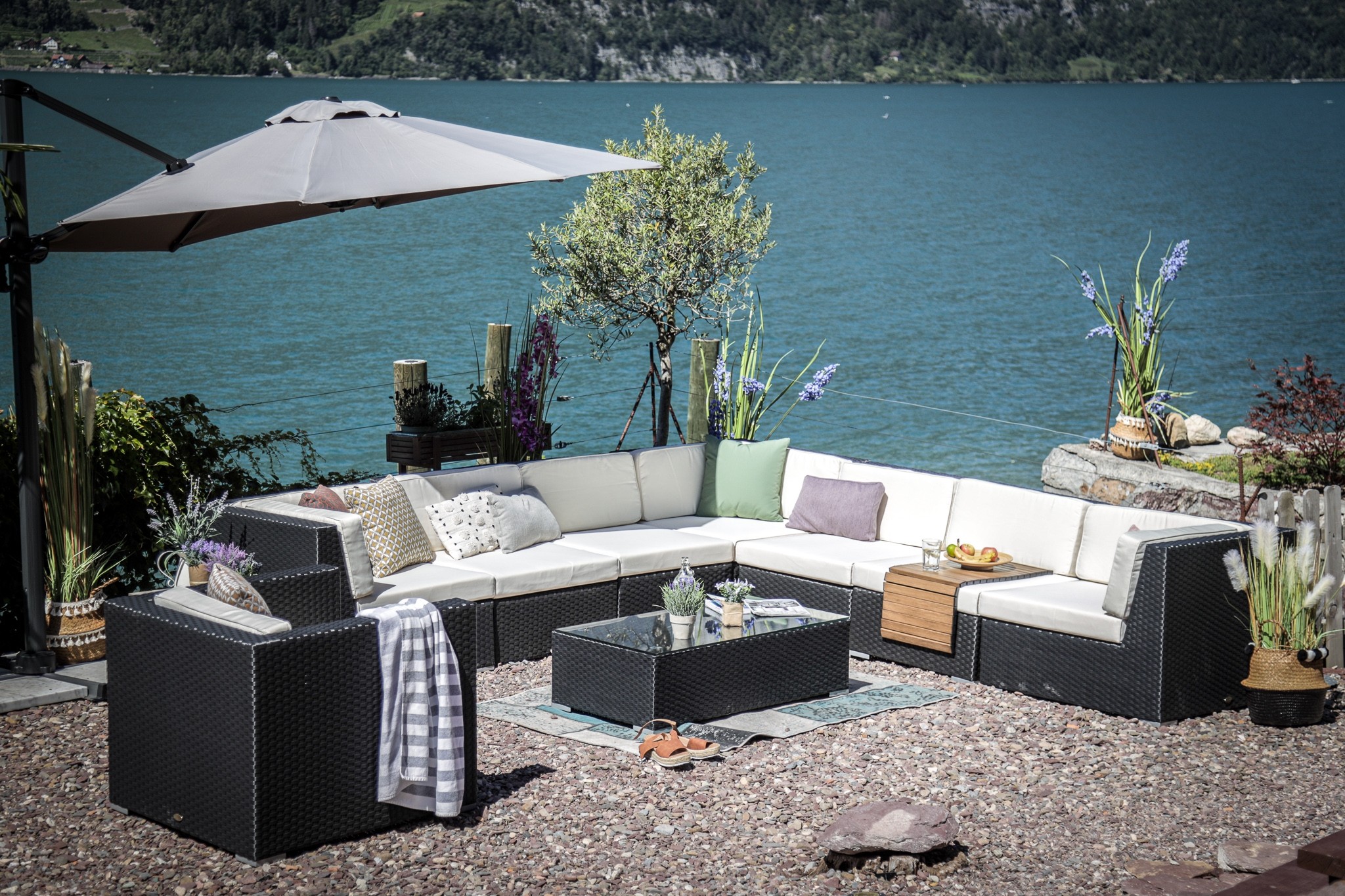 Gartenmöbel grosse Master Lounge schwarz