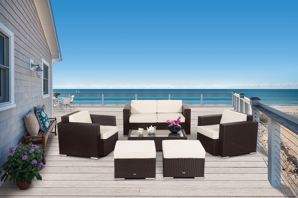 Gartenmöbel Rattanmöbel Lounge Mozart braun