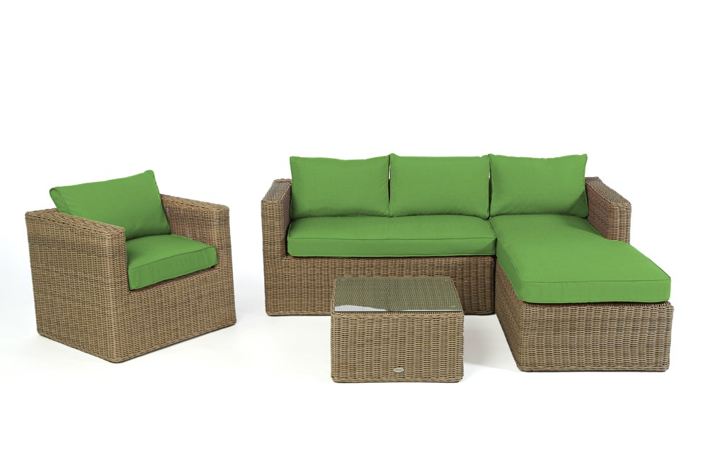 Jurassic Gartenmöbel Rattanmöbel natural Stoffbezug gruen