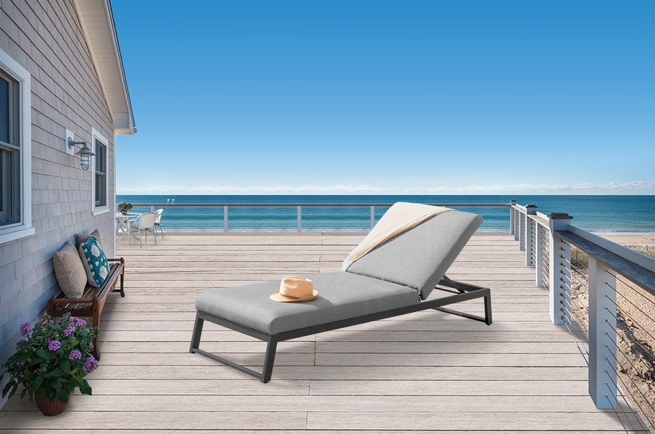 Liegestuhl Benz grau Sunbrella Stoff