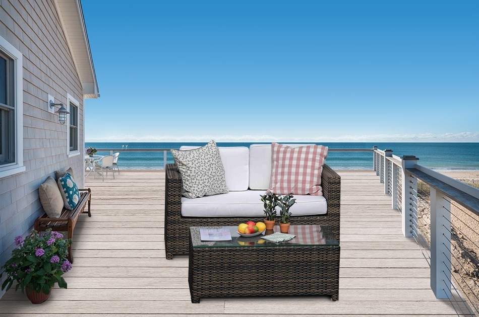 Möbel Dakota Rattan 2-sitzer Sofa braun