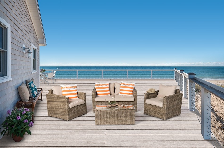 Nelson Rattan Gartenmöbel natural round