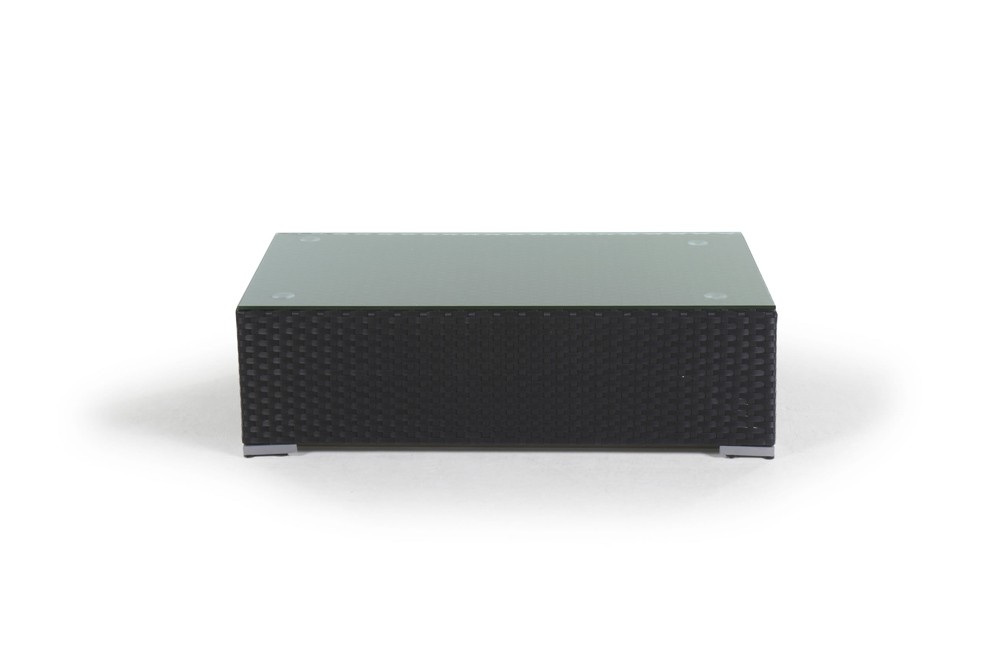 Rattan Lounge Blackfly, Bank mit Glasplatte