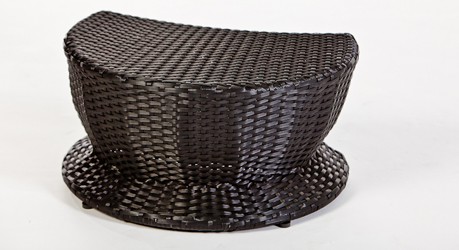 Rattan Beistell Hocker Hawaii schwarz