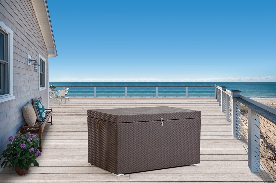 Rattan Gartenmöbel Kissenbox braun