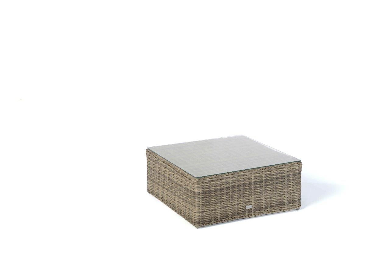 Rattan Gartenmöbel Potter natural round Bank mit Glasplatte