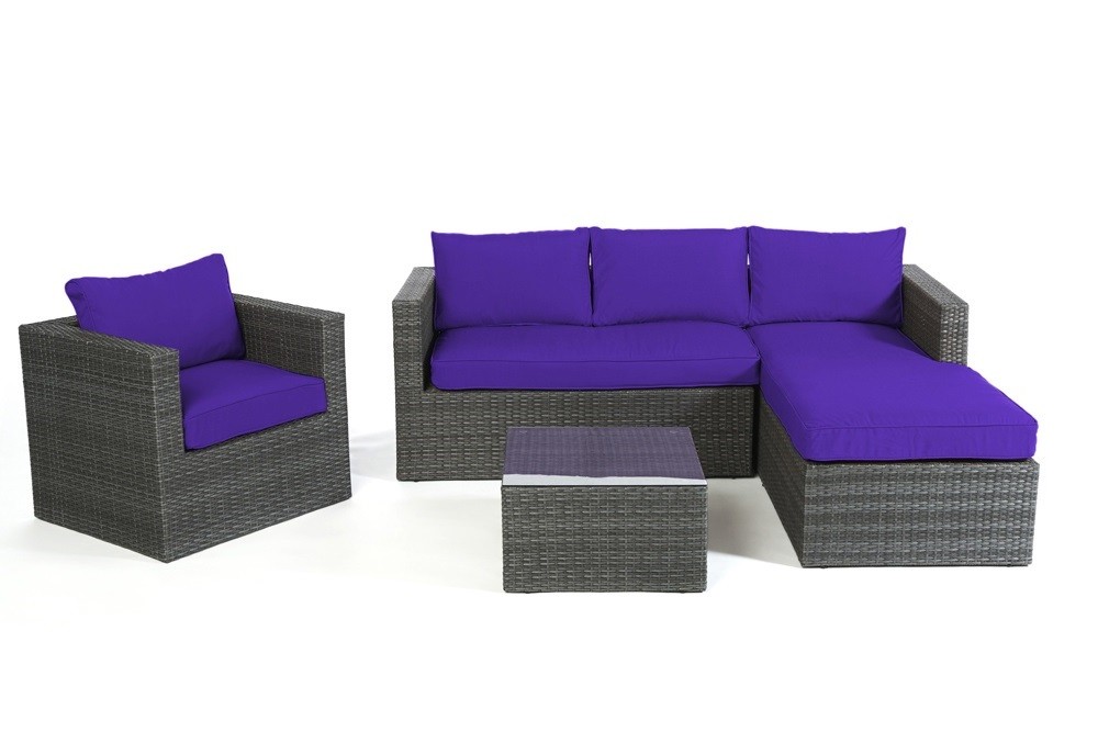 Ratta Gartenmöbel Rattanmöbel Jurassic Stoffbezug violett