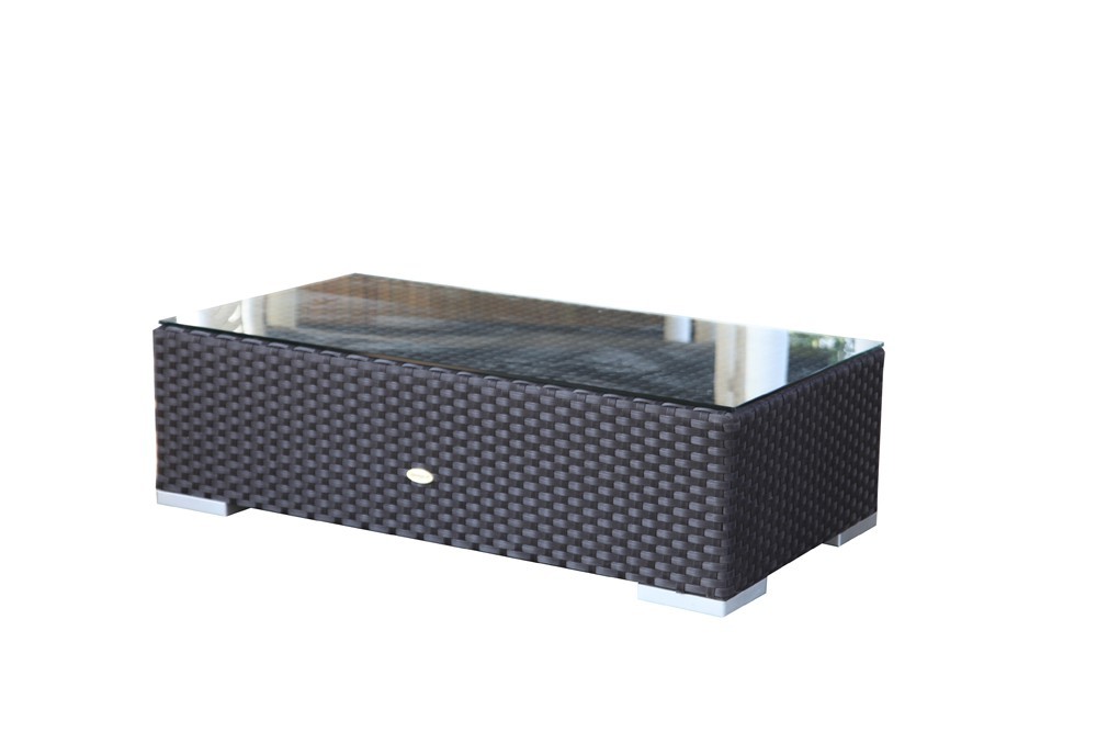 Rattan Lounge President, Sitbank mit Glasplatte