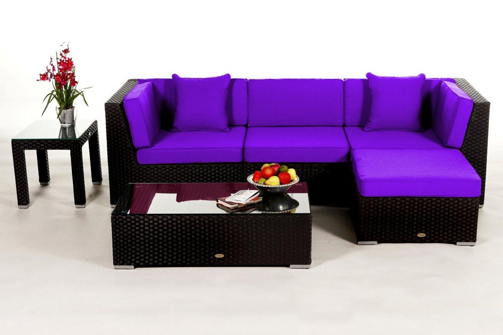 Rattanmöbel Murano Stoffbezug violett