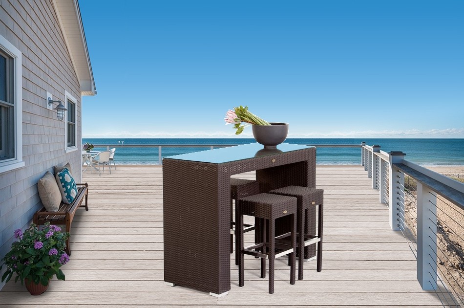 Rattan Bar Wales braun