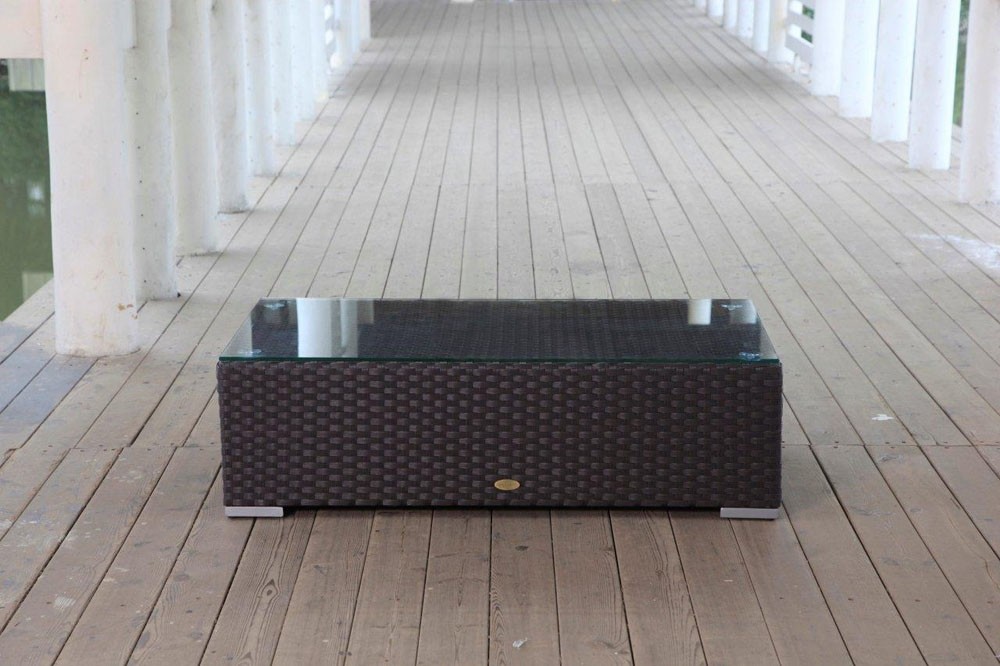 rattanmoebel - bank day mit glasplatte