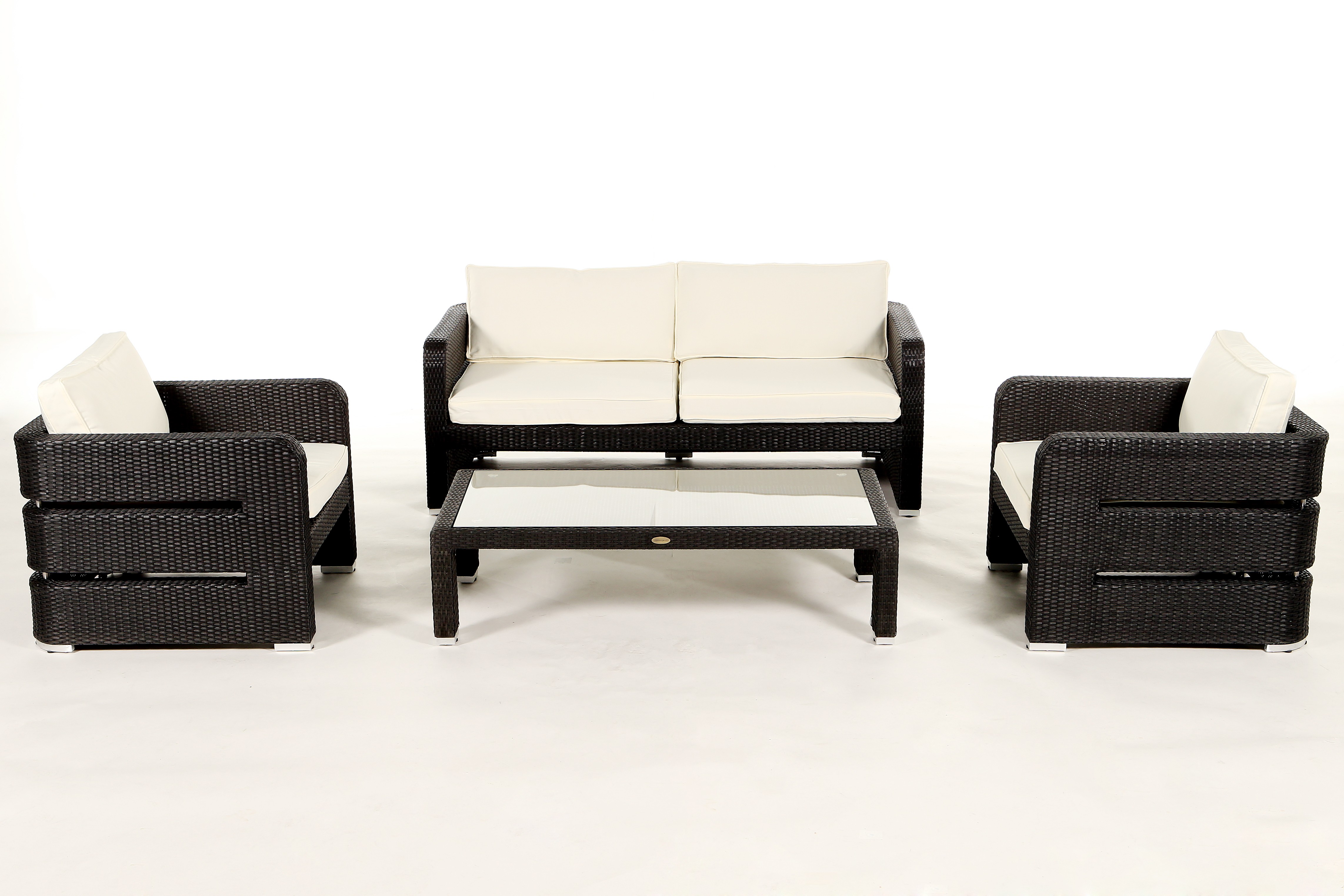 Sofa Edinburgh Lounge schwarz mit Polsterbezug beige
