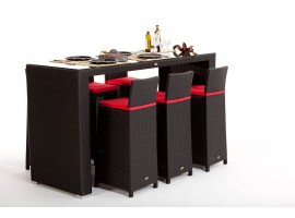 Rattan Bar VIP schwarz