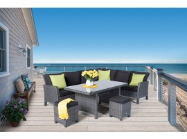 Betty Dining Rattan Lounge mix grau