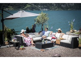 Gloria Rattanmöbel Lounge schwarz