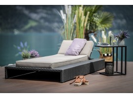 Peru Rattan Liegestuhl schwarz