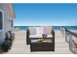 Dakato Rattan Lounge 2-Sitzer braun