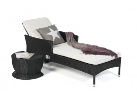 Rattan Beistellhocker schwarz