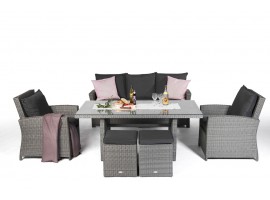 Wilma Rattan Esstisch Set