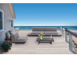Outdoor Lounge Florence Allwetter Sofa Grau