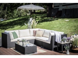 Fernando Rattan Lounge schwarz