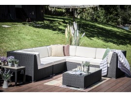 Day Rattan Gartenmöbel schwarz