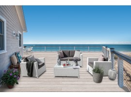 Dallas Rattan Gartenmöbel weiss