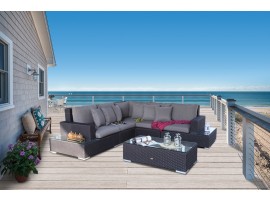 Venezia Rattan Ecklounge braun