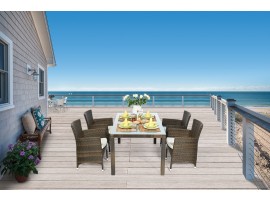 Jamaika Rattan Gartentisch Set mix braun 180 cm