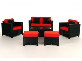 Stoffbezug rot für die Dallas Luxus Lounge 