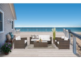 Madison Rattan Lounge braun