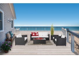 Madison Rattan Lounge schwarz