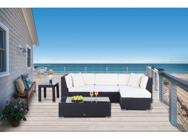 Murano Rattan Lounge schwarz