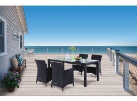 Jamaika Gartentisch Set schwarz 180