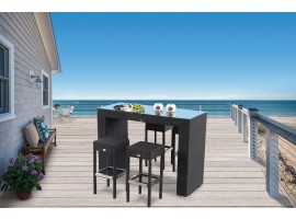 Wales Rattan Bar schwarz