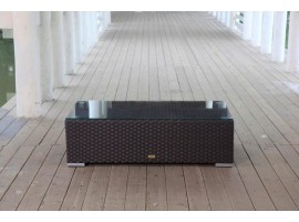 Glasplatte für die Bank, Rattan Gartenmöbel Day braun