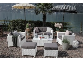 Dallas Luxus Rattan Lounge weiss