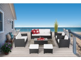Madison Deluxe Rattan Lounge schwarz