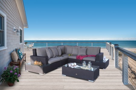 Venezia Rattan Ecklounge braun