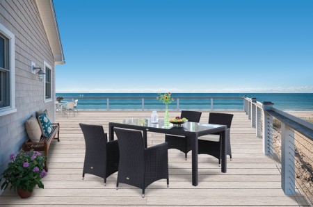 Jamaika Gartentisch Set schwarz 180