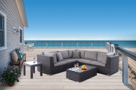 Denver Rattan Lounge braun