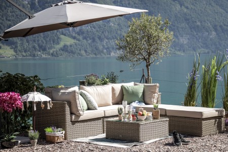 Potter Rattan Gartenmöbel natural round